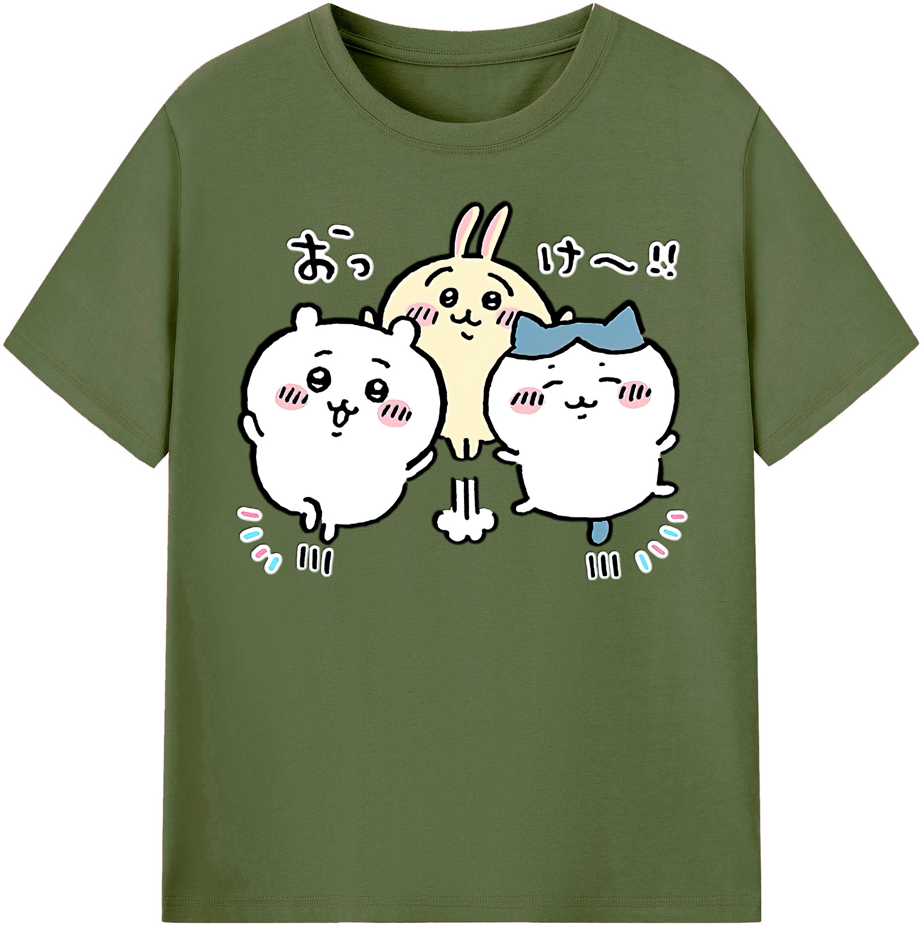 （画像用） ちいかわ ちいかわ Chii-kawa chiikawa 綿100％半袖Tシャツ（フロントプリント）